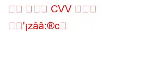 직불 카드의 CVV 코드는 무엇'z:c